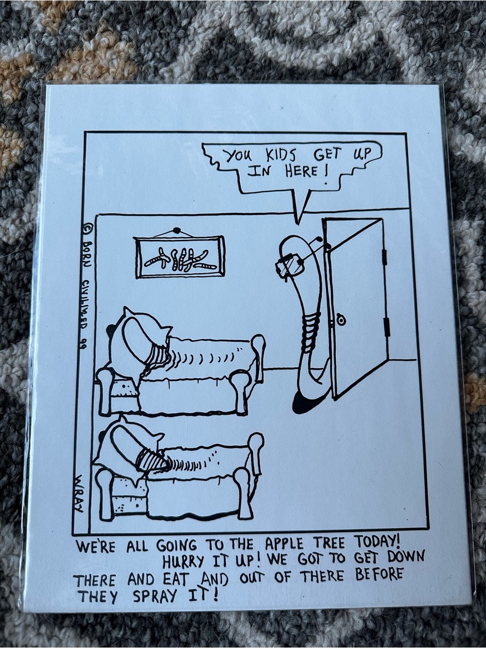 Vintage Comic Art Print - Black & White Cartoon